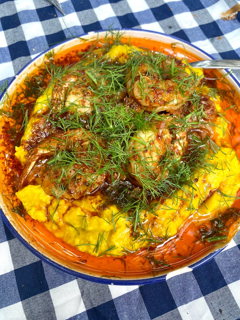 Karidesli Sıcak Fava