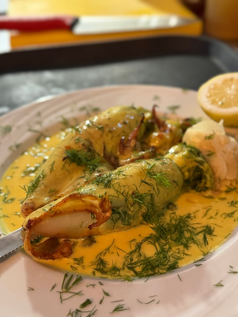 Manos Style Stuffed Calamari